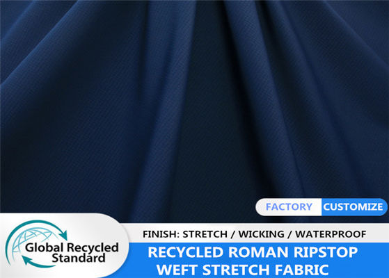 8020 pantalones de secado rápido elásticos reciclados de Ripstop del estiramiento de la trama del tejido de poliester que pescan la tela del desgaste