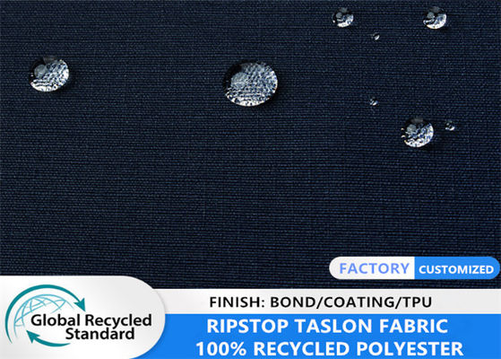 Matt Polyester reciclado el 100% 0,2 telas frías de la chaqueta del invierno de la prueba de la cáscara suave de Ripstop Taslon